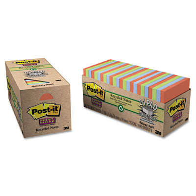 3M 65424NHCP Nature s Hues Super Sticky Notes Cabinet Pack  3 x 3  24